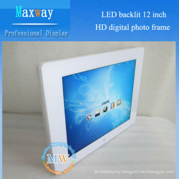 LED backlit 12 inch HD digital picture frame